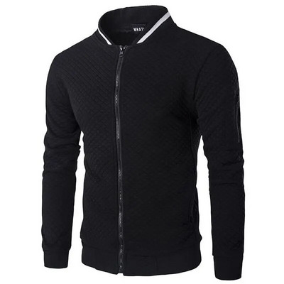 Jachete slim fit pentru bărbați, la modă nouă, guler în picioare, îmbrăcăminte exterioară solidă, haină pentru bărbați, primăvară, toamnă, îmbrăcăminte de stradă, îmbrăcăminte pentru bărbați