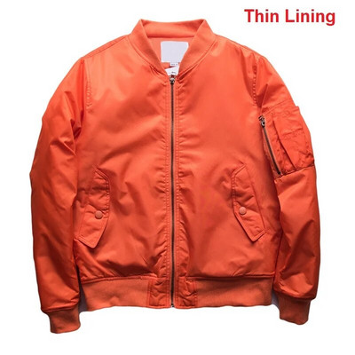 Bărbați Jachetă bomber roz Jachete matlasate/subțiri de aviator Mâneci cu fermoar Buzunar Guler în stil japonez Jachetă de baseball portocalie