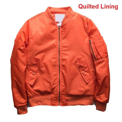 Bărbați Jachetă bomber roz Jachete matlasate/subțiri de aviator Mâneci cu fermoar Buzunar Guler în stil japonez Jachetă de baseball portocalie