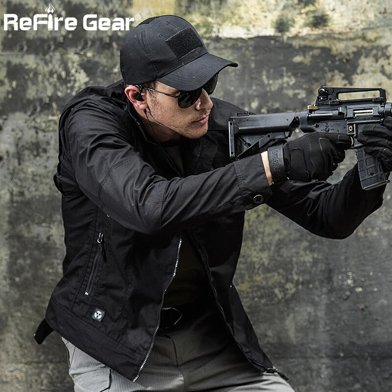 Őszi férfi taktikai terepbombázó dzseki, katonai ruházat, különleges katonai kabát, őszi tavaszi alkalmi férfi karcsú pilótakabát