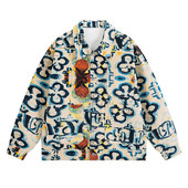 Jachetă de blugi cu imprimeu flori pentru bărbați