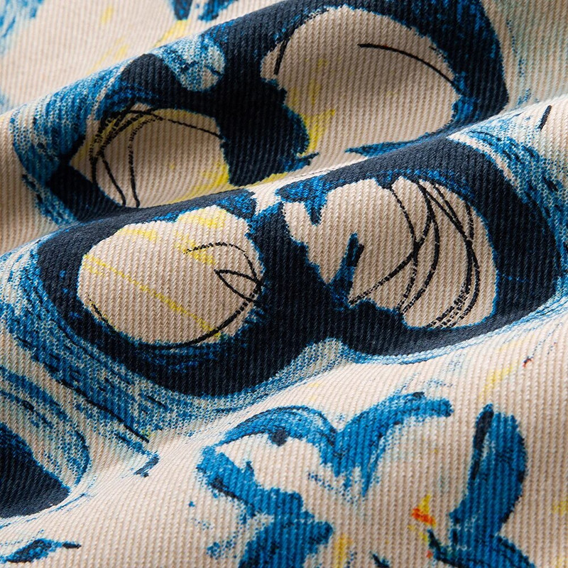 Jachetă de blugi cu imprimeu flori pentru bărbați