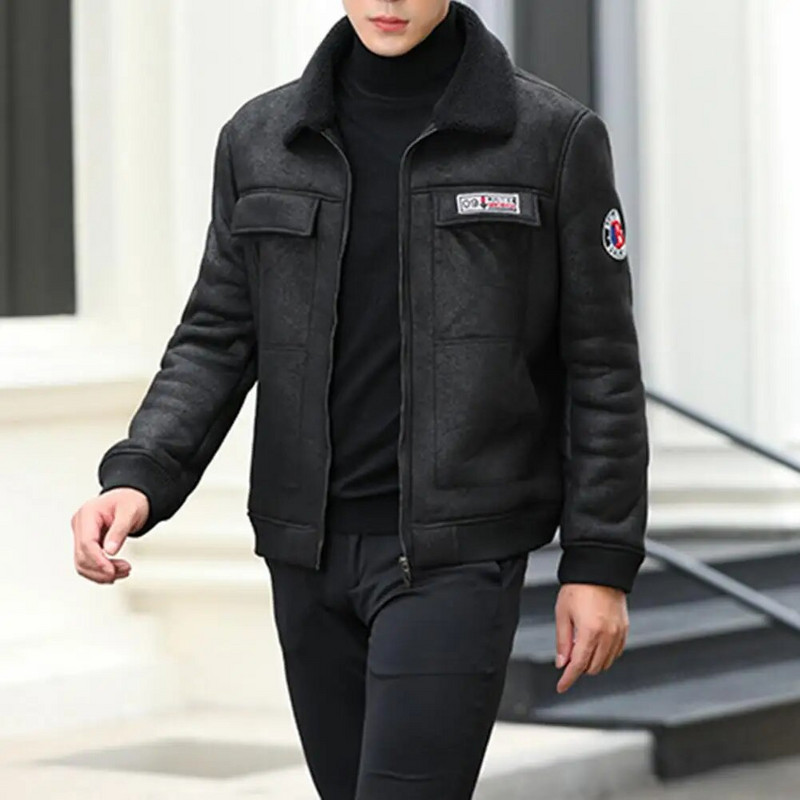 Bărbați, stilat, manșetă, haină cu rever, toamnă, iarnă, bărbați, îmbrăcăminte exterioară, fermoar, îmbrăcăminte de stradă