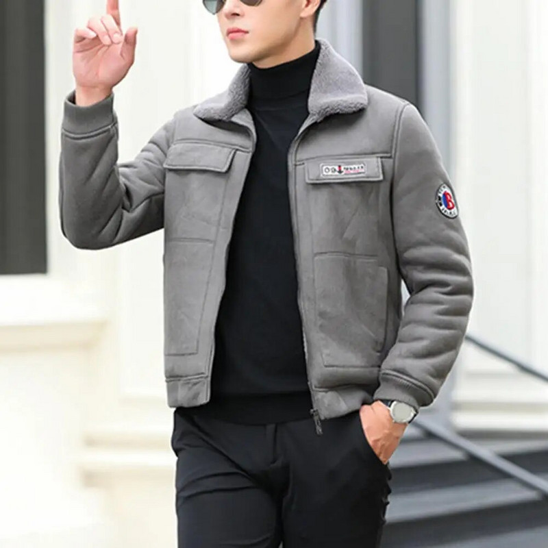 Bărbați, stilat, manșetă, haină cu rever, toamnă, iarnă, bărbați, îmbrăcăminte exterioară, fermoar, îmbrăcăminte de stradă