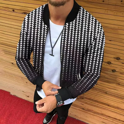 Jachetă cu guler de baseball pentru bărbați haine de primăvară pentru bărbați noi Jachete bomber cu imprimeu cu leu Îmbrăcăminte de exterior Chamarras Para Hombre 남성의류