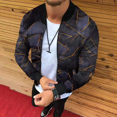 Jachetă cu guler de baseball pentru bărbați haine de primăvară pentru bărbați noi Jachete bomber cu imprimeu cu leu Îmbrăcăminte de exterior Chamarras Para Hombre 남성의류