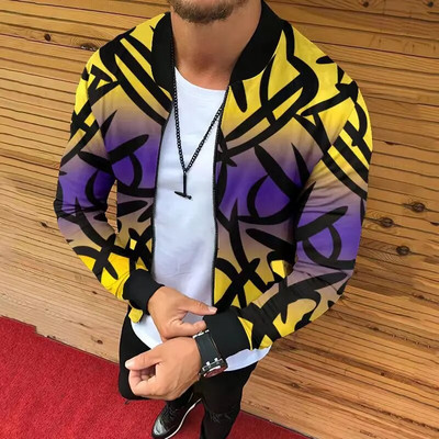 Jachetă cu guler de baseball pentru bărbați haine de primăvară pentru bărbați noi Jachete bomber cu imprimeu cu leu Îmbrăcăminte de exterior Chamarras Para Hombre 남성의류