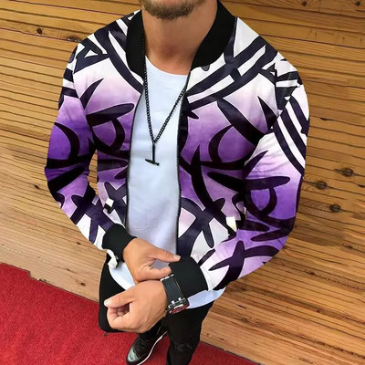 Jachetă cu guler de baseball pentru bărbați haine de primăvară pentru bărbați noi Jachete bomber cu imprimeu cu leu Îmbrăcăminte de exterior Chamarras Para Hombre 남성의류