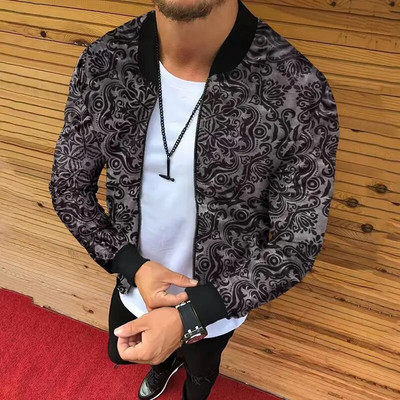 Jachetă cu guler de baseball pentru bărbați haine de primăvară pentru bărbați noi Jachete bomber cu imprimeu cu leu Îmbrăcăminte de exterior Chamarras Para Hombre 남성의류