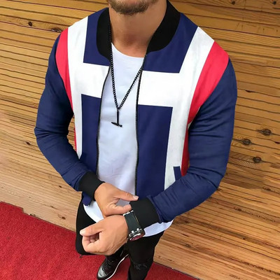 Jachetă cu guler de baseball pentru bărbați haine de primăvară pentru bărbați noi Jachete bomber cu imprimeu cu leu Îmbrăcăminte de exterior Chamarras Para Hombre 남성의류