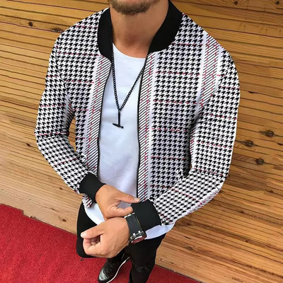 Jachetă cu guler de baseball pentru bărbați haine de primăvară pentru bărbați noi Jachete bomber cu imprimeu cu leu Îmbrăcăminte de exterior Chamarras Para Hombre 남성의류