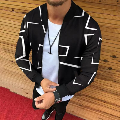 Jachetă cu guler de baseball pentru bărbați haine de primăvară pentru bărbați noi Jachete bomber cu imprimeu cu leu Îmbrăcăminte de exterior Chamarras Para Hombre 남성의류