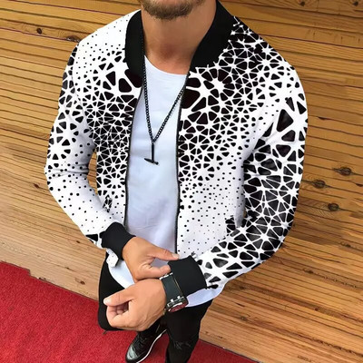Jachetă cu guler de baseball pentru bărbați haine de primăvară pentru bărbați noi Jachete bomber cu imprimeu cu leu Îmbrăcăminte de exterior Chamarras Para Hombre 남성의류