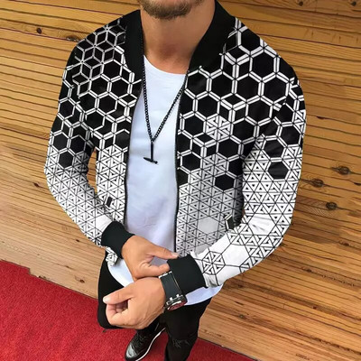 Jachetă cu guler de baseball pentru bărbați haine de primăvară pentru bărbați noi Jachete bomber cu imprimeu cu leu Îmbrăcăminte de exterior Chamarras Para Hombre 남성의류