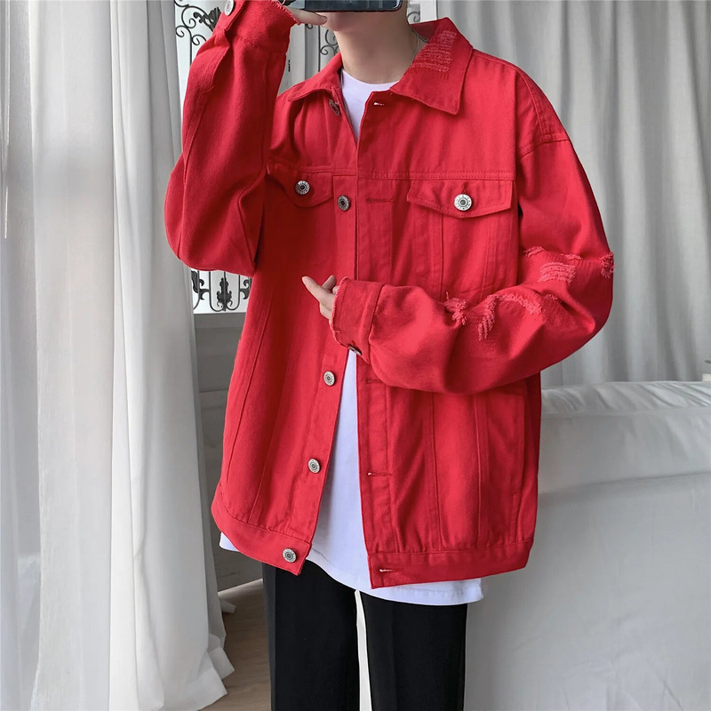 LAPPSTER-Youth Korean Fashions Windbreaker Jakne 2023 Y2k Streetwear Jesenske traper jakne Kaputi Vintage Hole Black Jean jakna