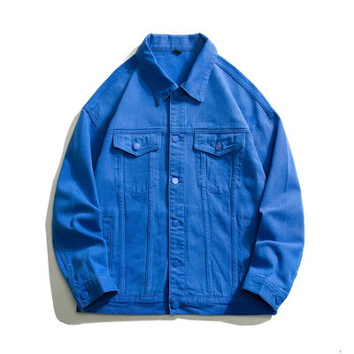 Muške jeans jakne Streetwear Hip Hop Bomber kaputi s izvezenim slovima Ženske Harajuku modne ležerne široke traper jakne Crnoplave
