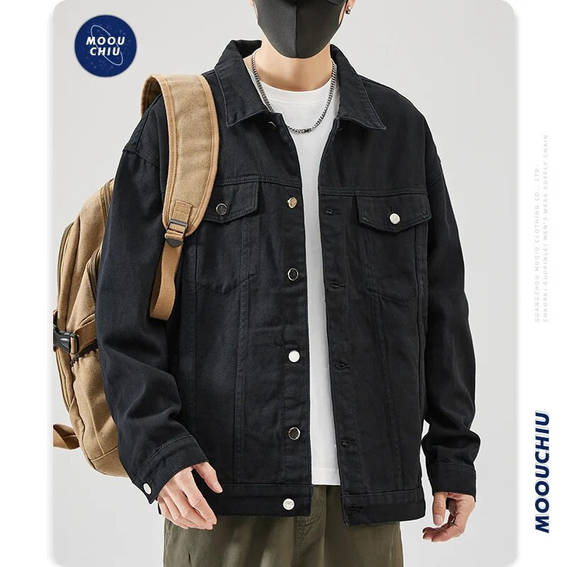 Muške jeans jakne Streetwear Hip Hop Bomber kaputi s izvezenim slovima Ženske Harajuku modne ležerne široke traper jakne Crnoplave