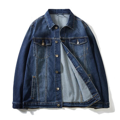 Cămașă din denim extra mare Bărbați Plus Size 7XL 8XL Jachetă albastră clasică Primăvara toamnă Moda oversize masculin Haine de marcă de înaltă calitate