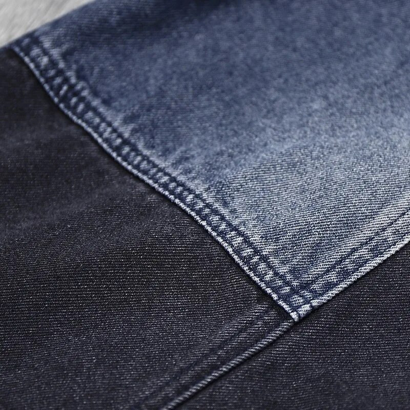 Retro prošivena muška modna traper jakna, košulja, kontrastna boja, vrećasta high street patchwork hiphop rever muška jakna