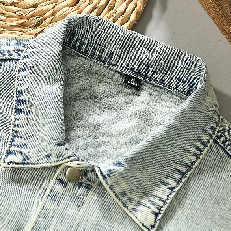 Pánske džínsové bundy veľkosti 5XL, veľké, denné, všestranné, zimné, jesenné, vintage, s viacerými vreckami, dlhým rukávom, ležérne, voľné, s klopou, bavlnené kabáty