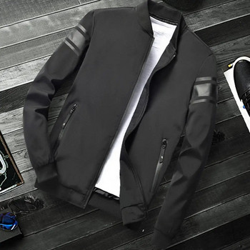 Μοντέρνο παλτό τζάκετ Ελαφρύ μακρυμάνικο, ευέλικτο ανδρικό καθαρό χρώμα Κορεατικού στυλ Λεπτό παλτό ανδρικό τζάκετ αντιανεμικό