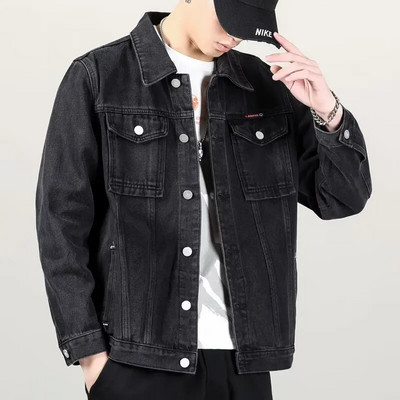 Îmbrăcăminte de stradă pentru bărbați, jachete și paltoane, jachetă cargo din denim, 2023, la modă, îmbrăcăminte pentru bărbați, salopete pentru bărbați de dimensiuni mari, jachetă bomber