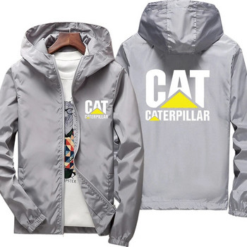 2023 Νέο ανοιξιάτικο φθινόπωρο ανδρικό λογότυπο CAT μπουφάν με κουκούλα Casual παλτό ανδρικό φερμουάρ Μόδα αντιανεμικό μακρυμάνικο μπουφάν εξωτερικού χώρου