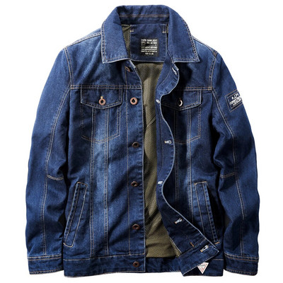 Jachetă de denim de toamnă, marcă de modă pentru bărbați, brodata europeană și americană, jachetă de denim de stradă, tactică, largi, jachete de lucru mari