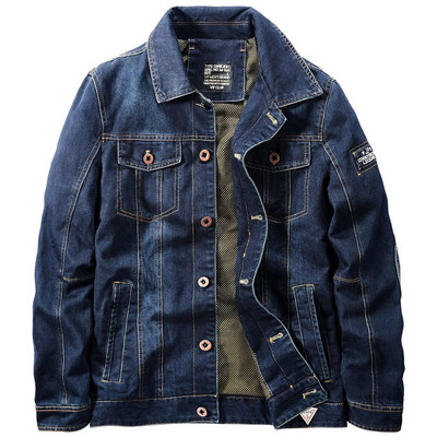 Jachetă de denim de toamnă, marcă de modă pentru bărbați, brodata europeană și americană, jachetă de denim de stradă, tactică, largi, jachete de lucru mari