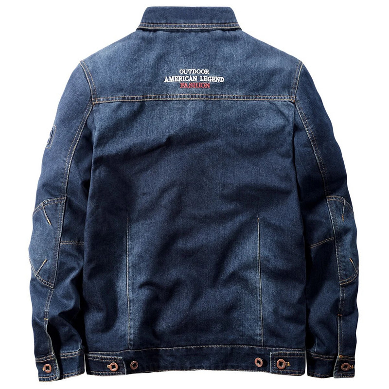 Jachetă de denim de toamnă, marcă de modă pentru bărbați, brodata europeană și americană, jachetă de denim de stradă, tactică, largi, jachete de lucru mari