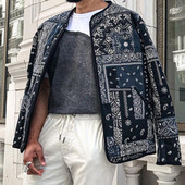 Férfi Bandana dzseki Utcai viselet Hip Hop divatos bomberkabát kültéri laza könnyű széldzseki cipzáras hosszú ujjú baseball felsők