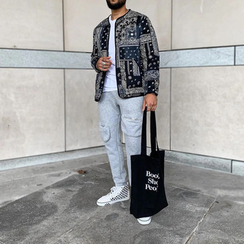 Ανδρικό μπουφάν μπαντάνα Streetwear Hip Hop Fashion Bomber Παλτό Εξωτερικό Χαλαρό ελαφρύ αντιανεμικό φερμουάρ Μακρυμάνικο μπλουζάκια μπέιζμπολ