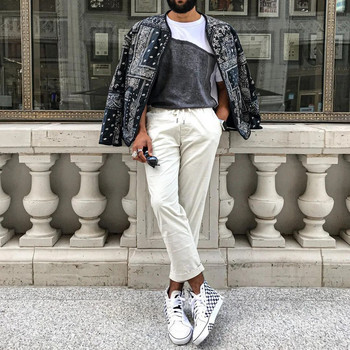 Ανδρικό μπουφάν μπαντάνα Streetwear Hip Hop Fashion Bomber Παλτό Εξωτερικό Χαλαρό ελαφρύ αντιανεμικό φερμουάρ Μακρυμάνικο μπλουζάκια μπέιζμπολ