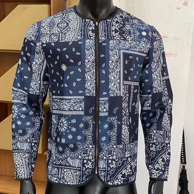 Férfi Bandana dzseki Utcai viselet Hip Hop divatos bomberkabát kültéri laza könnyű széldzseki cipzáras hosszú ujjú baseball felsők