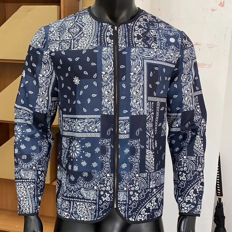 Férfi Bandana dzseki Utcai viselet Hip Hop divatos bomberkabát kültéri laza könnyű széldzseki cipzáras hosszú ujjú baseball felsők