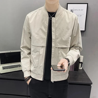 Palton pentru bărbați New Trend Ins Baseball, primăvară și toamnă, jachetă pentru bărbați, buzunare, îmbrăcăminte exterioară ocazională, jachetă bomber, îmbrăcăminte pentru bărbați