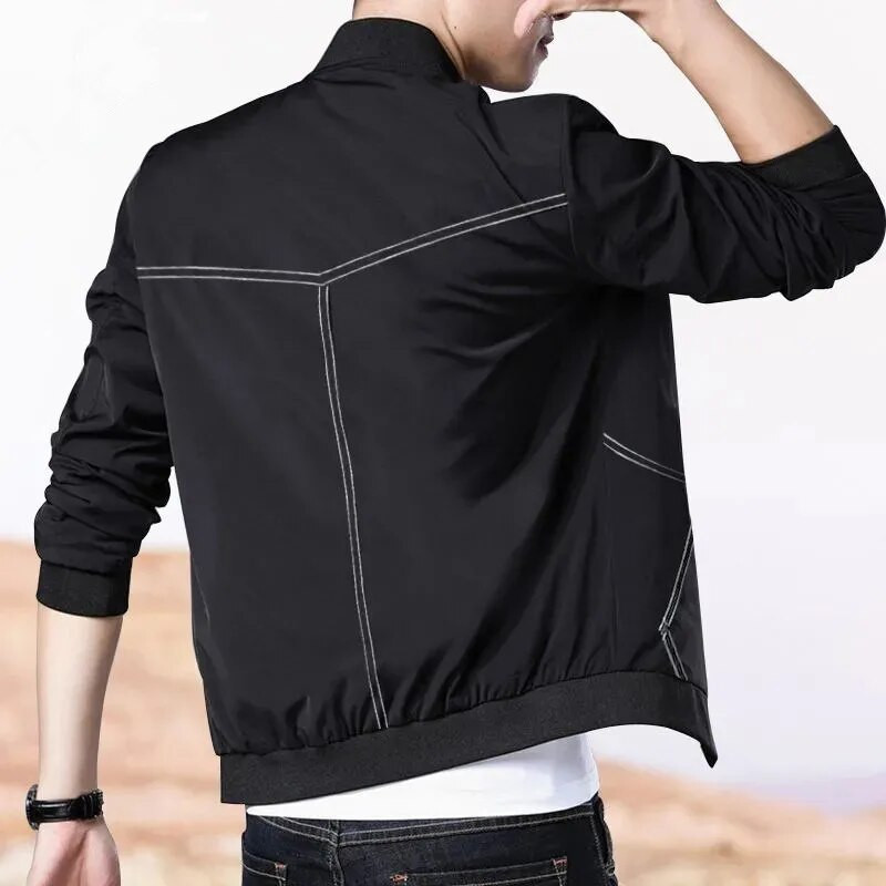 Palton pentru bărbați New Trend Ins Baseball, primăvară și toamnă, jachetă pentru bărbați, buzunare, îmbrăcăminte exterioară ocazională, jachetă bomber, îmbrăcăminte pentru bărbați