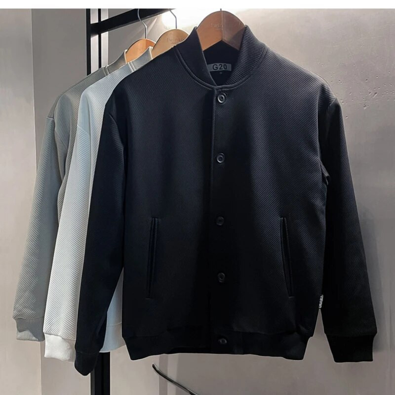 Vyriška striukė „Bomber“ pavasario rudens paltas beisbolo striukė Megztinis ilgomis rankovėmis, vienaeilis laisvas laisvalaikio viršutinis drabužis Vyriški drabužiai