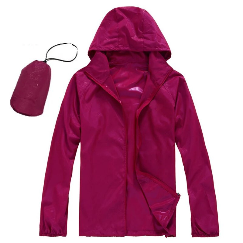 Bărbați, femei, jachetă cu uscare rapidă, unisex, impermeabilă, impermeabilă, în aer liber, drumeții, ciclism, cu protecție solară, haină ultra-ușoară, rezistentă la ploaie