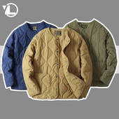 Jachetă matlasată de iarnă pentru bărbați, iarnă Amekaji, vintage, din bumbac, căptușită, M65 Căptușeală, ușoară, ocazională, largi, stil militar