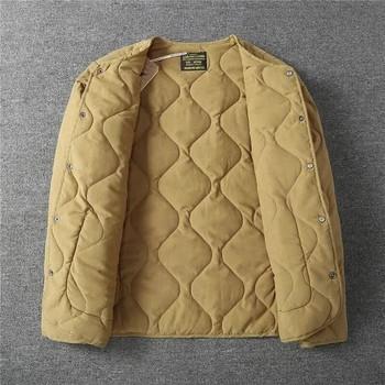 Зимно ватирано яке Мъжко зимно Amekaji Vintage Cotton Padded Coat M65 Liner Lightweight Casual Loose Outwear Military Style