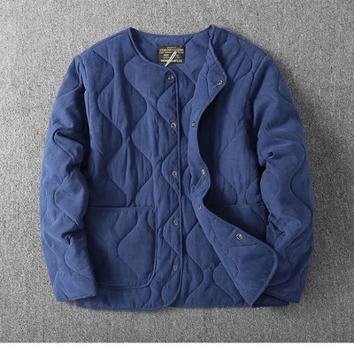 Jachetă matlasată de iarnă pentru bărbați, iarnă Amekaji, vintage, din bumbac, căptușită, M65 Căptușeală, ușoară, ocazională, largi, stil militar