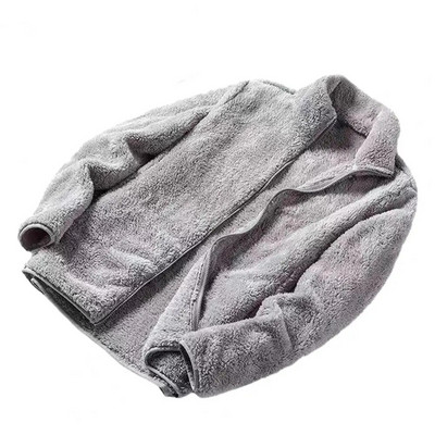 Jachetă din fleece pentru bărbați, cu fermoar, cu glugă, jachetă din blană artificială, haină de iarnă, cu fermoar de pluș