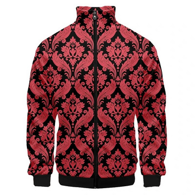 Bărbați baroc de lux auriu, haină cu fermoar pentru femei, hanorac cu imprimeu 3D, jachetă de modă, îmbrăcăminte supradimensionată, îmbrăcăminte de baseball pentru cupluri Harajuku