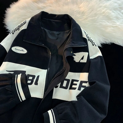 American Vintage trkaća jakna Muška biciklistička jakna na rever Ženska BF sveučilišna jakna s slovnim pismom Oversize High Street Vibe Baseball uniforma