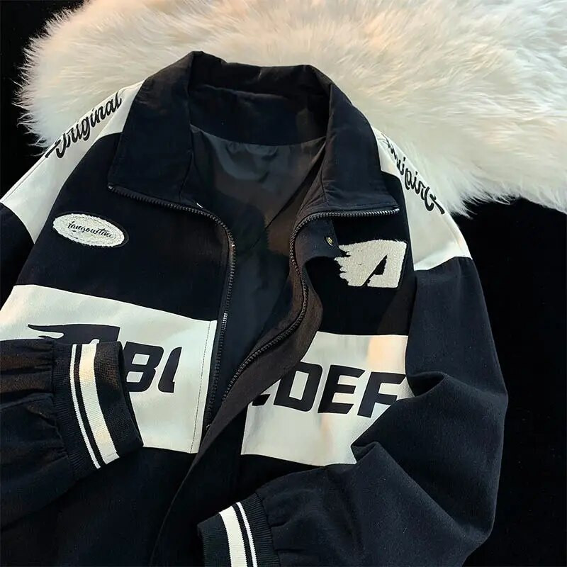 American Vintage trkaća jakna Muška biciklistička jakna na rever Ženska BF sveučilišna jakna s slovnim pismom Oversize High Street Vibe Baseball uniforma