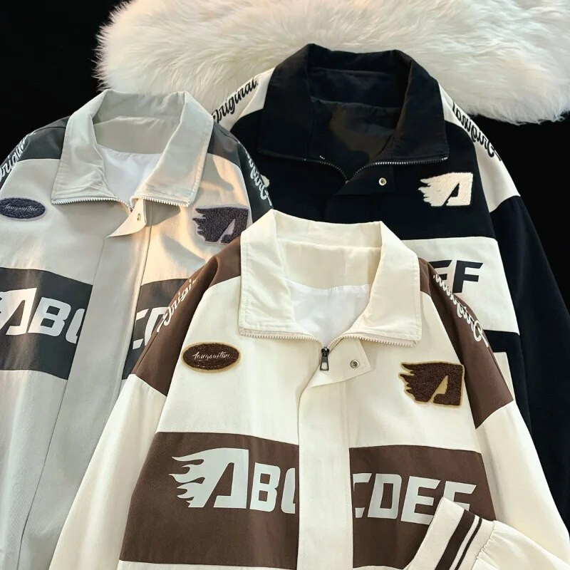 American Vintage trkaća jakna Muška biciklistička jakna na rever Ženska BF sveučilišna jakna s slovnim pismom Oversize High Street Vibe Baseball uniforma