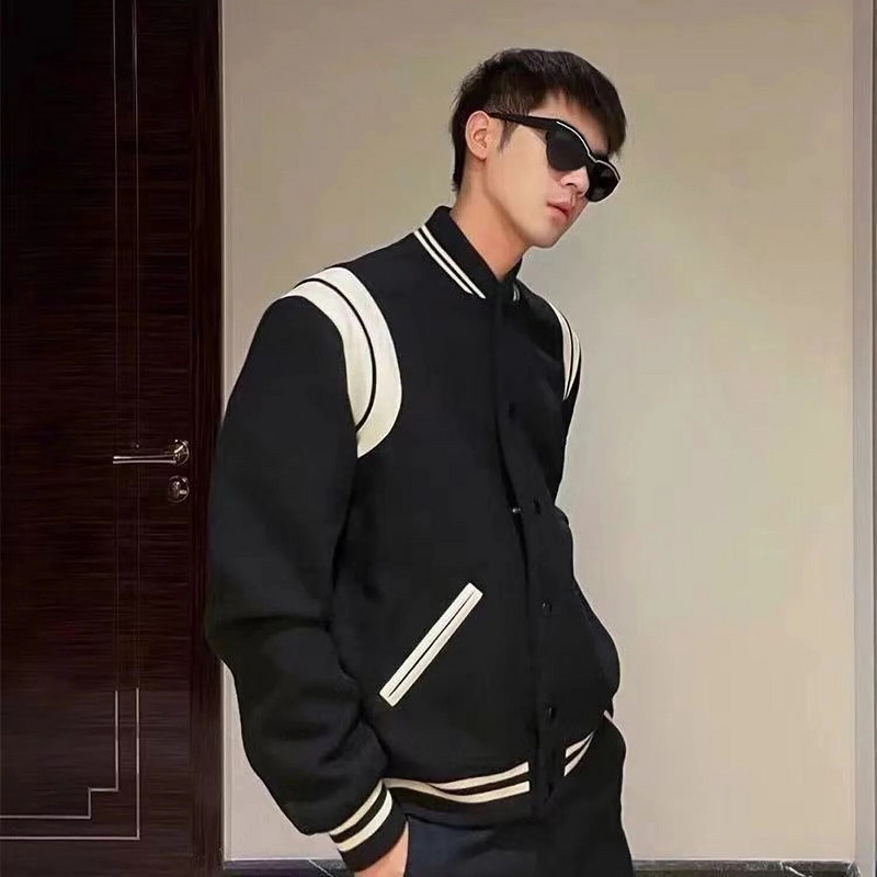 Vintage Varsity dzsekik Férfi Klasszikus Baseball Egyenruha Atumn Dzsekik Utcai ruházat Fekete fehér Női Bomber Kabát Divatos Férfi ruházat