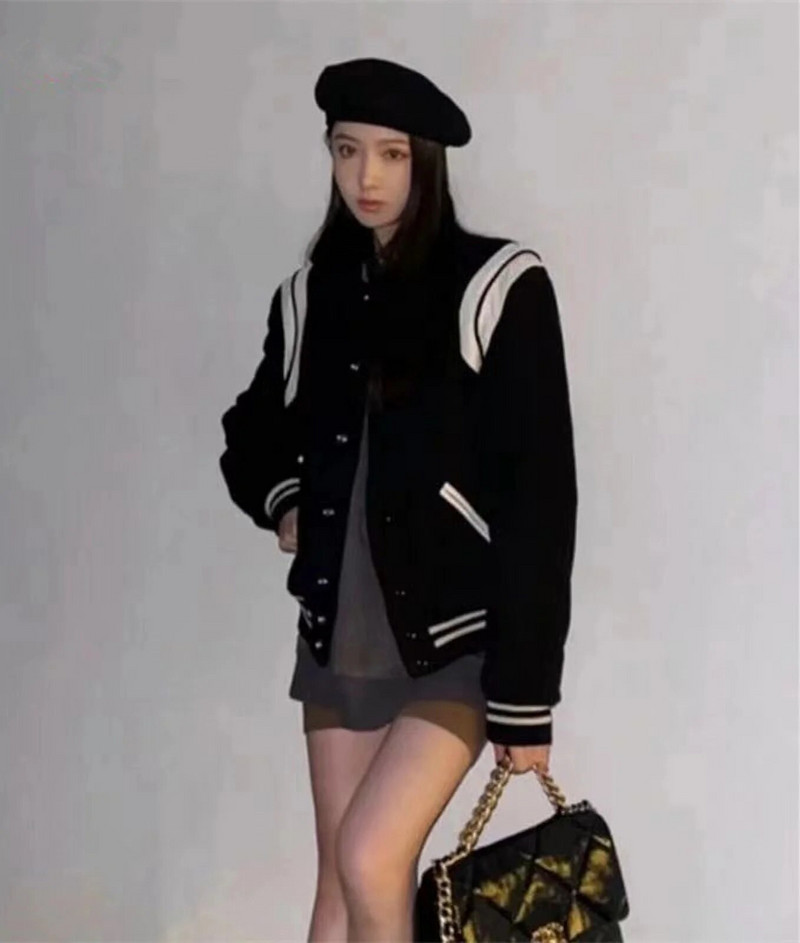 Vintage Varsity dzsekik Férfi Klasszikus Baseball Egyenruha Atumn Dzsekik Utcai ruházat Fekete fehér Női Bomber Kabát Divatos Férfi ruházat