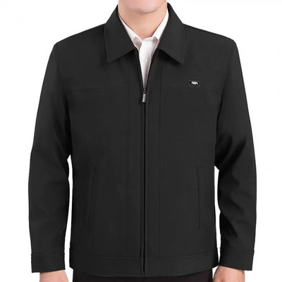 Muški kaput Elegantna muška jakna na rever Debeli flis s patentnim zatvaračem Ležerna srednja dužina za jesen proljeće Topla muška jakna